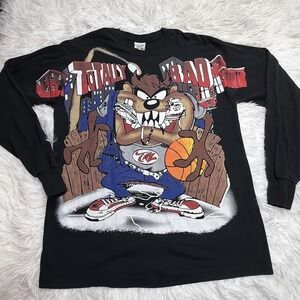 RARE 90's Freeze Looney Tunes Taz Devil Totally Bad Basketball Men XL Shirt VTG